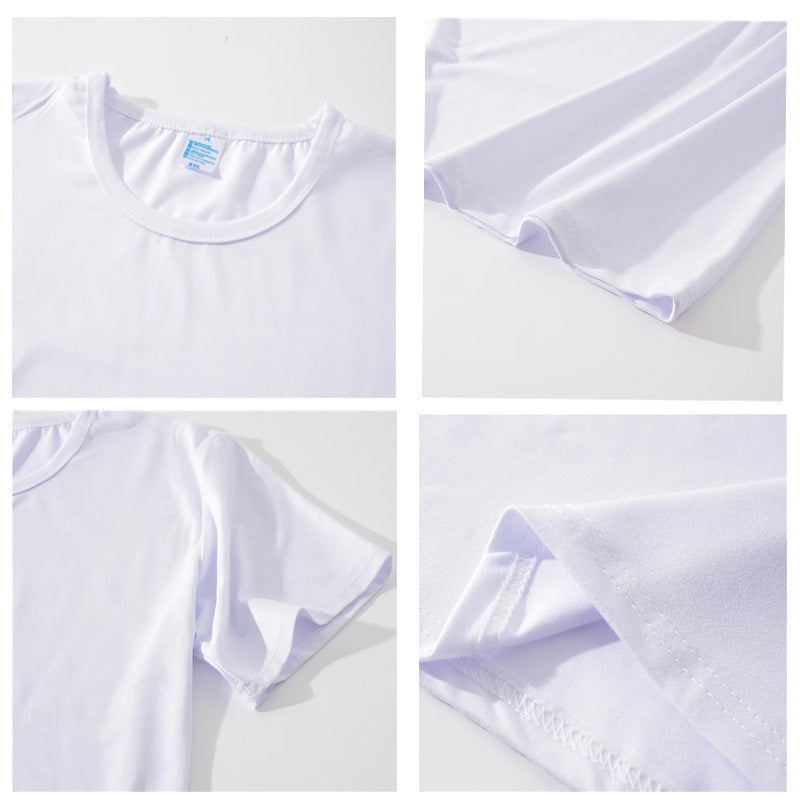T-shirt blanc à manches courtes et col rond avec imprimé cœur et rose, idéal pour les couples, commerce extérieur, pour hommes et femmes