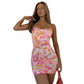 Women's Suspenders Backless One-shoulder Fashion Printed Slim Dress