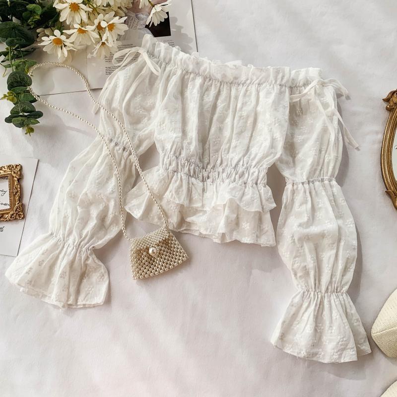 Very Fairy Shirt One-shoulder Blouse Sweet Girl