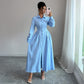 Sleek And Stylish Long-sleeve Button-down Womens Dress