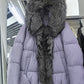 Fox Big Fur Collar Duck Down Down Jacket Female