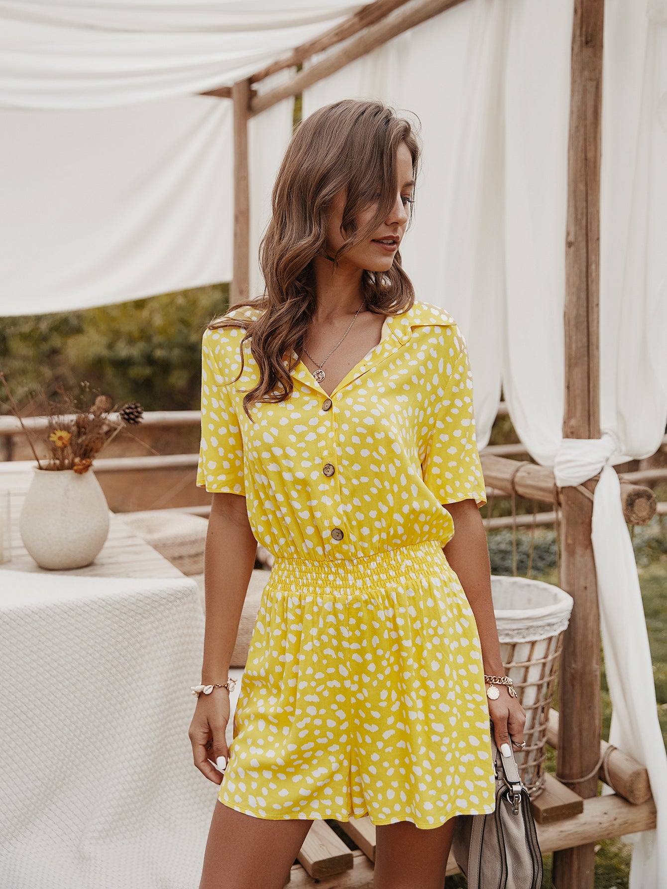 Combinaison chemise à petites fleurs