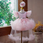 Girls' Solid Color Versatile Creative Fluffy Dress