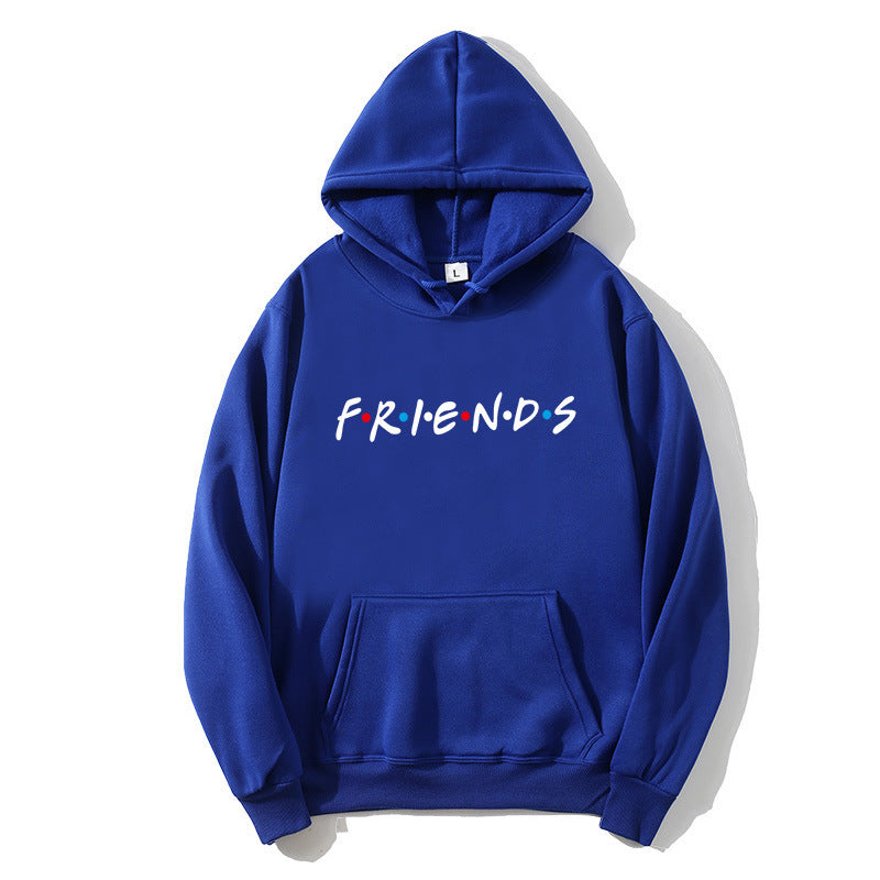 Sweat-shirt à capuche à manches longues et imprimé Letter Friend pour femme