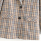 Korean style British style long plaid suit jacket