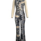 Printed sleeveless women's jumpsuit