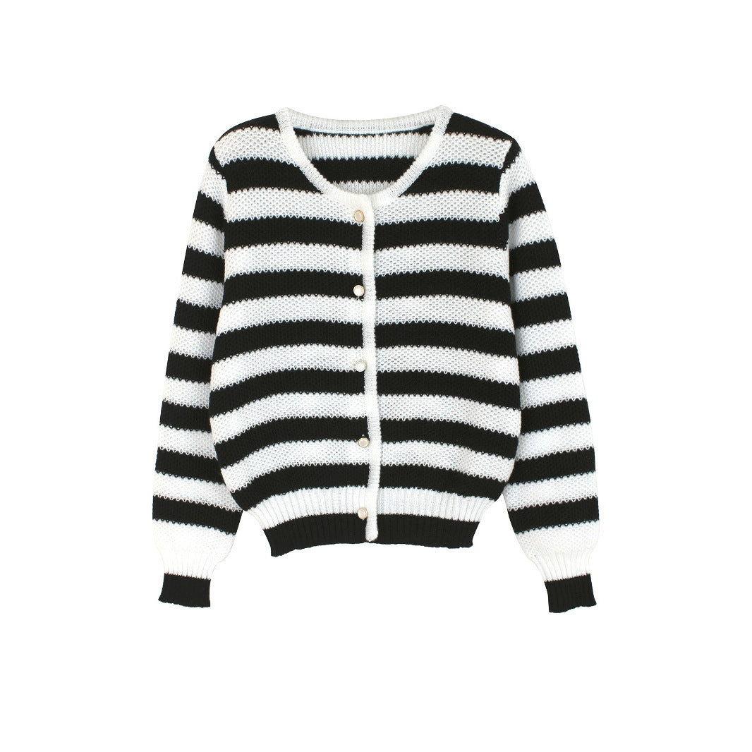 Women's Short Long Sleeve Round Neck Cardigan Jacket