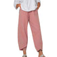 Solid Color Plus Size Women's Simple Loose Casual Cropped Pants