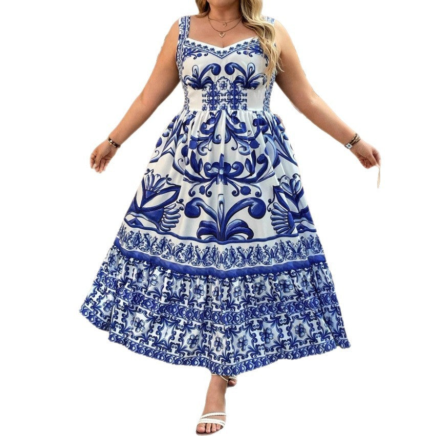 Women's Fashion Casual Printing Dress