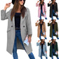 Manteau en laine à manches longues et col boutonné, couleur unie, automne et hiver