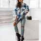 Women's Fashionable Color Plaid Shirt