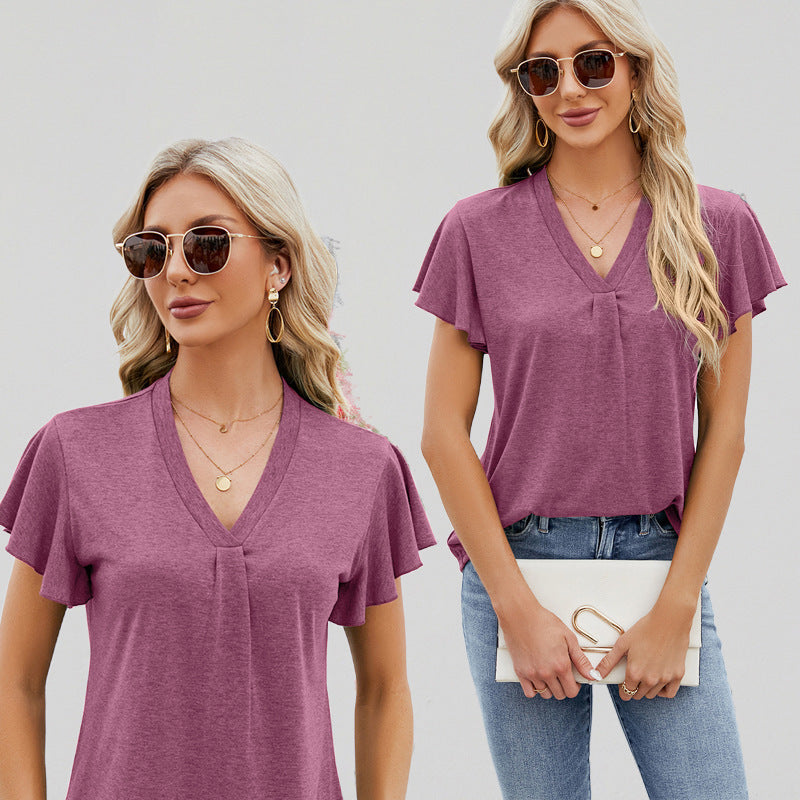 Fashion Short Sleeve T-shirt Top For Women