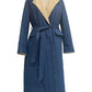 Lace-up Double Pocket Denim Trench Coat