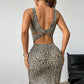 Women's Casual Versatile Leopard Print Suspender Long Dress