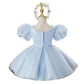 Light Blue French Style Puff Sleeve Princess Dress
