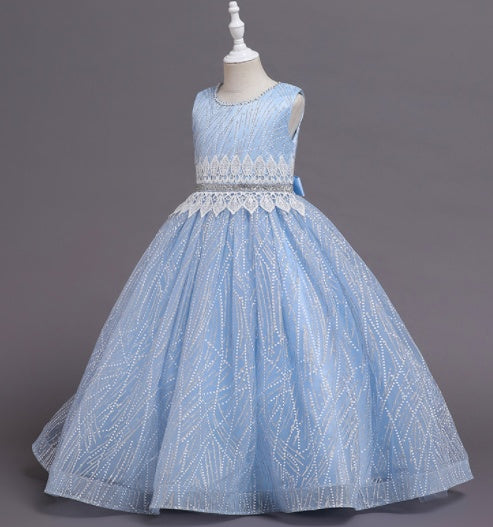 Robe de princesse pour filles, costumes de piano à fleurs pour hôtesse
