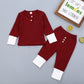 Girls' Long-sleeved Top And Trousers Two-piece Suit