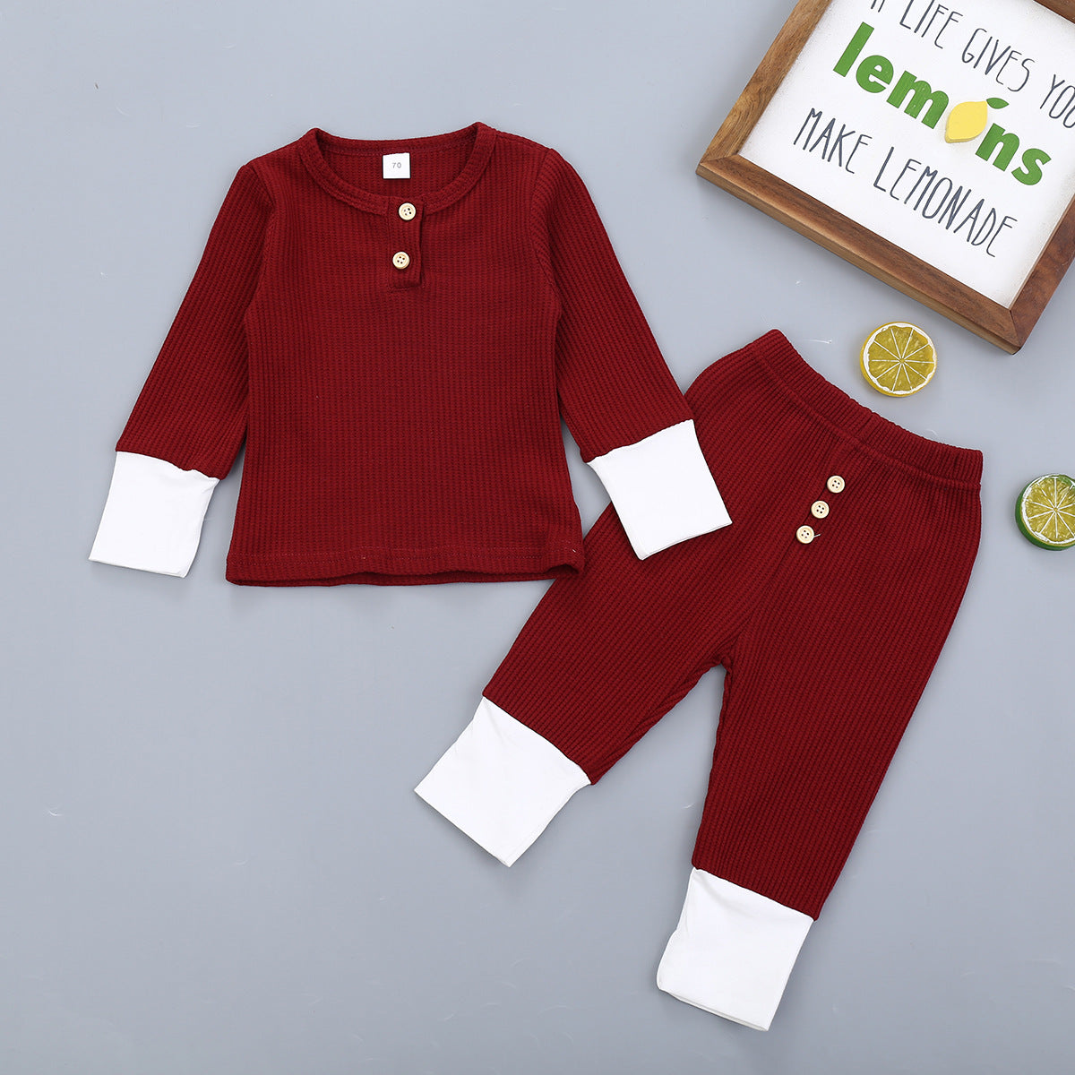 Girls' Long-sleeved Top And Trousers Two-piece Suit