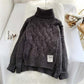 Turtleneck Twist Korean Retro Lazy Knit Pullover Top