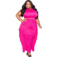 Women's Bodycon Tassel Sleeveless Plus-Size Two-Piece Set
