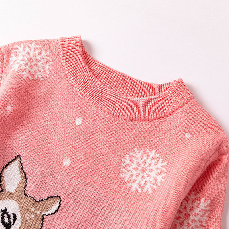 New Autumn And Winter Children's Christmas Snowflake Pullover Sweater