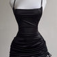 Lace-up Backless Spaghetti Straps Hip Skirt