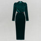 Robe en velours ajourée à manches longues et bulles