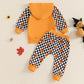Ensemble deux pièces sweat à capuche multicolore et pantalon à carreaux pour enfant