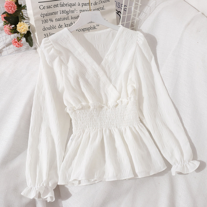 Puff Sleeve Tunic With Ruffled Blouse