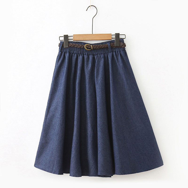 Women's Mid-Length Denim Skirt Skirt