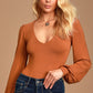 V-neck Balloon Sleeve Tights