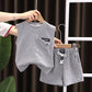 Gilet sans manches à poches de couleur unie pour garçon