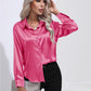 One Button Satin Shirt Temperament Long Sleeve Shirt