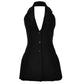 European And American Fashionable Slim-fit V-neck Halter Dress Backless