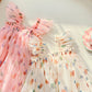 Summer Cute Heart Printing Mesh Girl Dress