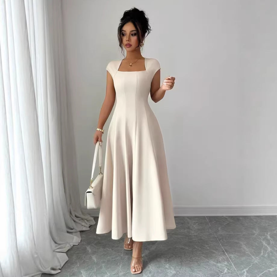 Fashionable And Elegant Slim-fit Tank Dress With A-line Skirt For Women