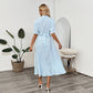 Striped Shirt-style Dress With Puff Sleeves And A Lapel Neckline