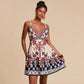 Womens Knitted Printed Strap Mini Dress