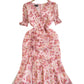 Small Floral Chiffon Dress Slim Fishtail Dress