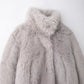 Manteau en fourrure de cuir simple et tendance pour femme