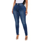Dark Blue Fitted All-matching Casual Pencil Pants