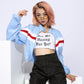 Geometric patchwork jacket baseball jersey