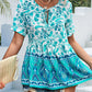 Bohemian V-neck Tie Positioning Flower Top Women