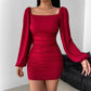 Elegant Casual Autumnwinter Dress With Long Sleeves
