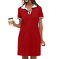 Women's Pure Short Sleeve V-neck Casual Dress