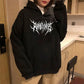 Graffiti lightning letter print hoodie