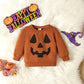 Ensemble deux pièces sweat-shirt décontracté à manches longues et motif grimace d'Halloween