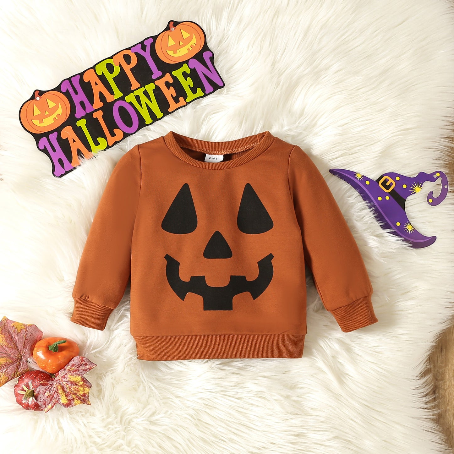 Ensemble deux pièces sweat-shirt décontracté à manches longues et motif grimace d'Halloween