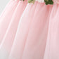 Girl's Mesh Strap Dress Waist Flower Princess Beautiful Dress