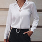 Commuter Women's Shirt Versatile Simple Solid Color Long Sleeve Mid-length Plus Size